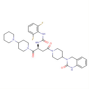 635712-00-4  1,4'-Bipiperidine,1'-[(2S)-2-[[[(2,6-difluorophenyl)amino]carbonyl]amino]-4-[4-(1,4-dihydro-2-oxo-3(2H)-quinazolinyl)-1-piperidinyl]-1,4-dioxobutyl]-