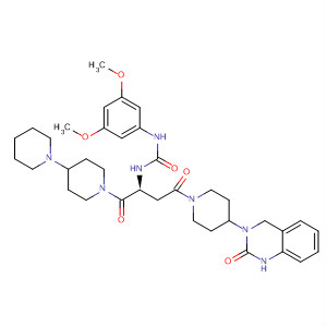 635712-02-6  1,4'-Bipiperidine,1'-[(2S)-4-[4-(1,4-dihydro-2-oxo-3(2H)-quinazolinyl)-1-piperidinyl]-2-[[[(3,5-dimethoxyphenyl)amino]carbonyl]amino]-1,4-dioxobutyl]-