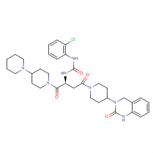 635712-09-3  1,4'-Bipiperidine,1'-[(2S)-2-[[[(2-chlorophenyl)amino]carbonyl]amino]-4-[4-(1,4-dihydro-2-oxo-3(2H)-quinazolinyl)-1-piperidinyl]-1,4-dioxobutyl]-