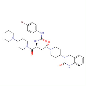 635712-16-2  1,4'-Bipiperidine,1'-[(2S)-2-[[[(4-bromophenyl)amino]carbonyl]amino]-4-[4-(1,4-dihydro-2-oxo-3(2H)-quinazolinyl)-1-piperidinyl]-1,4-dioxobutyl]-
