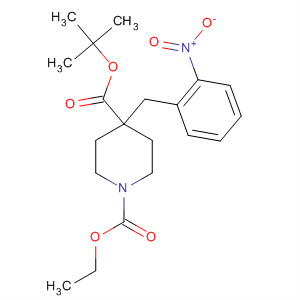 635713-04-1  1,4-Piperidinedicarboxylic acid, 4-[(2-nitrophenyl)methyl]-,1-(1,1-dimethylethyl) 4-ethyl ester