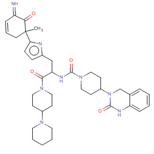 635713-43-8  1-Piperidinecarboxamide,N-[2-[1,4'-bipiperidin]-1'-yl-1-[(2,3-dihydro-3-methyl-2-oxo-1H-benzimidazol-5-yl)methyl]-2-oxoethyl]-4-(1,4-dihydro-2-oxo-3(2H)-quinazolinyl)-