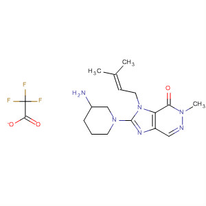 635717-79-2  4H-Imidazo[4,5-d]pyridazin-4-one,2-(3-amino-1-piperidinyl)-3,5-dihydro-5-methyl-3-(3-methyl-2-butenyl)-,mono(trifluoroacetate)
