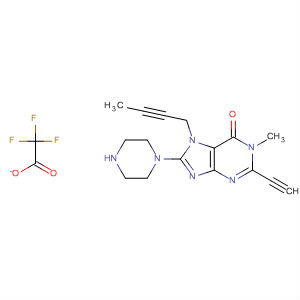635719-79-8  6H-Purin-6-one,7-(2-butynyl)-2-ethynyl-1,7-dihydro-1-methyl-8-(1-piperazinyl)-,mono(trifluoroacetate)