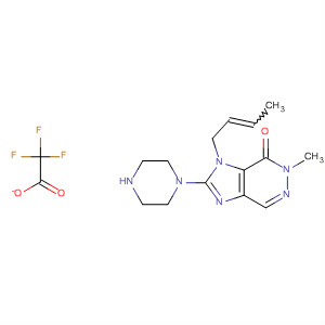 635721-80-1  4H-Imidazo[4,5-d]pyridazin-4-one,3-(2-butenyl)-3,5-dihydro-5-methyl-2-(1-piperazinyl)-,mono(trifluoroacetate)