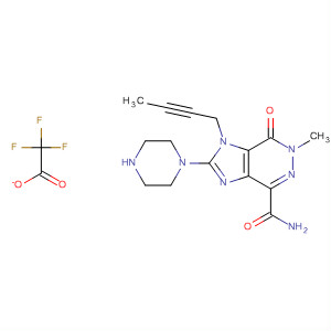 635722-02-0  1H-Imidazo[4,5-d]pyridazine-4-carboxamide,1-(2-butynyl)-6,7-dihydro-6-methyl-7-oxo-2-(1-piperazinyl)-,mono(trifluoroacetate)