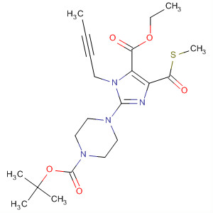 635722-72-4  1-Piperazinecarboxylic acid,4-[1-(2-butynyl)-5-(ethoxycarbonyl)-4-[(methylthio)carbonyl]-1H-imidazol-2-yl]-, 1,1-dimethylethyl ester