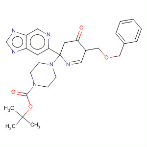 635722-77-9  1-Piperazinecarboxylic acid,4-[4,5-dihydro-4-oxo-5-[(phenylmethoxy)methyl]-1H-imidazo[4,5-d]pyridazin-2-yl]-, 1,1-dimethylethyl ester