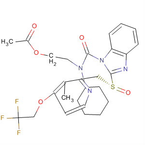 635751-41-6  1H-Benzimidazole-1-carboxamide,N-[2-(acetyloxy)ethyl]-N-cyclohexyl-2-[(R)-[[3-methyl-4-(2,2,2-trifluoroethoxy)-2-pyridinyl]methyl]sulfinyl]-