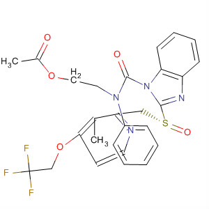 635751-43-8  1H-Benzimidazole-1-carboxamide,N-[2-(acetyloxy)ethyl]-2-[(R)-[[3-methyl-4-(2,2,2-trifluoroethoxy)-2-pyridinyl]methyl]sulfinyl]-N-phenyl-