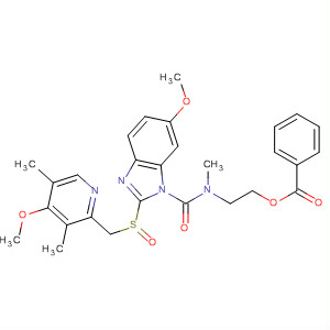 635751-51-8  1H-Benzimidazole-1-carboxamide,N-[2-(benzoyloxy)ethyl]-6-methoxy-2-[[(4-methoxy-3,5-dimethyl-2-pyridinyl)methyl]sulfinyl]-N-methyl-