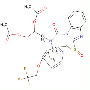 635751-63-2  1H-Benzimidazole-1-carboxamide,N-[2,3-bis(acetyloxy)propyl]-N-methyl-2-[(R)-[[3-methyl-4-(2,2,2-trifluoroethoxy)-2-pyridinyl]methyl]sulfinyl]-