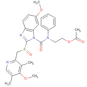 635751-76-7  1H-Benzimidazole-1-carboxamide,N-[2-(acetyloxy)ethyl]-6-methoxy-2-[[(4-methoxy-3,5-dimethyl-2-pyridinyl)methyl]sulfinyl]-N-phenyl-