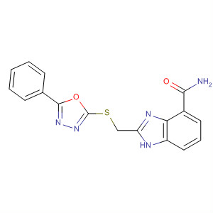 636573-89-2  1H-Benzimidazole-4-carboxamide,2-[[(5-phenyl-1,3,4-oxadiazol-2-yl)thio]methyl]-