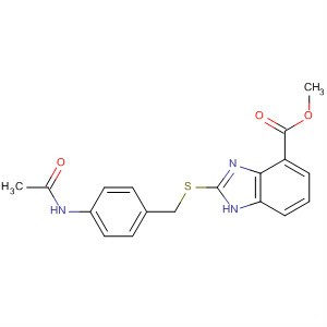 636574-27-1  1H-Benzimidazole-4-carboxylic acid,2-[[[4-(acetylamino)phenyl]methyl]thio]-, methyl ester