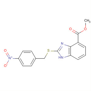 636574-31-7  1H-Benzimidazole-4-carboxylic acid, 2-[[(4-nitrophenyl)methyl]thio]-,methyl ester