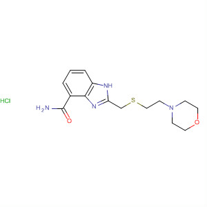 636574-38-4  1H-Benzimidazole-4-carboxamide,2-[[[2-(4-morpholinyl)ethyl]thio]methyl]-, monohydrochloride