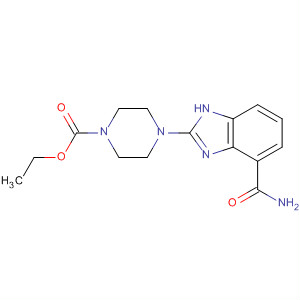 636574-61-3  1-Piperazinecarboxylic acid,4-[4-(aminocarbonyl)-1H-benzimidazol-2-yl]-, ethyl ester