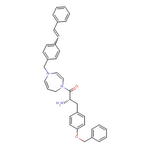 636604-42-7  1H-1,4-Diazepine,1-[(2S)-2-amino-1-oxo-3-[4-(phenylmethoxy)phenyl]propyl]hexahydro-4-[[4-(2-phenylethenyl)phenyl]methyl]-
