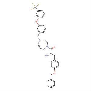 636604-48-3  1H-1,4-Diazepine,1-[(2S)-2-amino-1-oxo-3-[4-(phenylmethoxy)phenyl]propyl]hexahydro-4-[[3-[3-(trifluoromethyl)phenoxy]phenyl]methyl]-