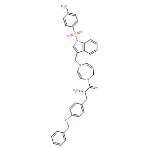 636604-51-8  1H-1,4-Diazepine,1-[(2S)-2-amino-1-oxo-3-[4-(phenylmethoxy)phenyl]propyl]hexahydro-4-[[1-[(4-methylphenyl)sulfonyl]-1H-indol-3-yl]methyl]-
