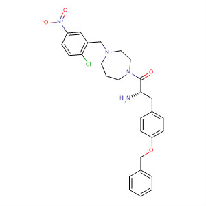 636604-74-5  1H-1,4-Diazepine,1-[(2S)-2-amino-1-oxo-3-[4-(phenylmethoxy)phenyl]propyl]-4-[(2-chloro-5-nitrophenyl)methyl]hexahydro-