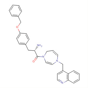636604-77-8  1H-1,4-Diazepine,1-[(2S)-2-amino-1-oxo-3-[4-(phenylmethoxy)phenyl]propyl]hexahydro-4-(4-quinolinylmethyl)-