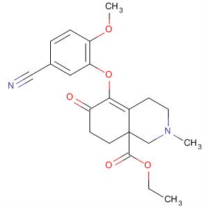62787-68-2  8a(1H)-Isoquinolinecarboxylic acid,5-(5-cyano-2-methoxyphenoxy)-2,3,4,6,7,8-hexahydro-2-methyl-6-oxo-,ethyl ester