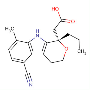 627871-05-0  Pyrano[3,4-b]indole-1-acetic acid,5-cyano-1,3,4,9-tetrahydro-8-methyl-1-propyl-, (1S)-