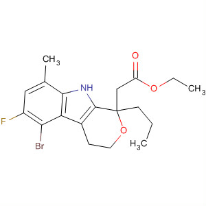 627871-19-6  Pyrano[3,4-b]indole-1-acetic acid,5-bromo-6-fluoro-1,3,4,9-tetrahydro-8-methyl-1-propyl-, ethyl ester
