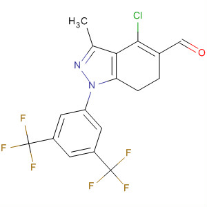 627871-24-3  1H-Indazole-5-carboxaldehyde,1-[3,5-bis(trifluoromethyl)phenyl]-4-chloro-6,7-dihydro-3-methyl-