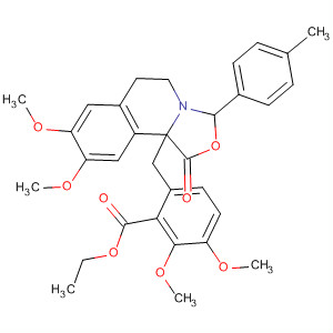 627883-96-9  Benzoic acid,6-[[5,6-dihydro-8,9-dimethoxy-3-(4-methylphenyl)-1-oxo-3H-oxazolo[4,3-a]isoquinolin-10b(1H)-yl]methyl]-2,3-dimethoxy-, ethyl ester