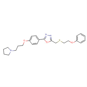 627897-57-8  1,3,4-Oxadiazole,2-[[(2-phenoxyethyl)thio]methyl]-5-[4-[3-(1-pyrrolidinyl)propoxy]phenyl]-