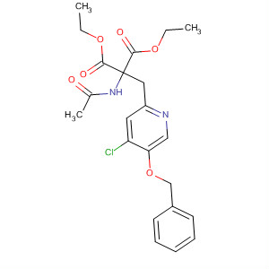 62811-99-8  Propanedioic acid,(acetylamino)[[4-chloro-5-(phenylmethoxy)-2-pyridinyl]methyl]-, diethylester