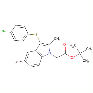 628736-54-9  1H-Indole-1-acetic acid, 5-bromo-3-[(4-chlorophenyl)thio]-2-methyl-,1,1-dimethylethyl ester