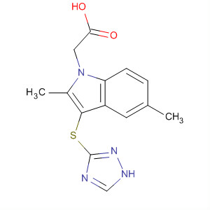 628736-83-4  1H-Indole-1-acetic acid, 2,5-dimethyl-3-(1H-1,2,4-triazol-3-ylthio)-