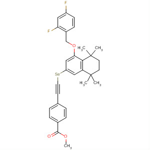 628738-41-0  Benzoic acid,4-[[[4-[(2,4-difluorophenyl)methoxy]-5,6,7,8-tetrahydro-5,5,8,8-tetramethyl-2-naphthalenyl]seleno]ethynyl]-, methyl ester