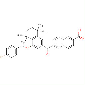 628738-69-2  2-Naphthalenecarboxylic acid,6-[[4-[(4-fluorophenyl)methoxy]-5,6,7,8-tetrahydro-5,5,8,8-tetramethyl-2-naphthalenyl]carbonyl]-