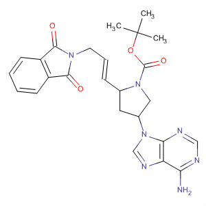 629616-69-9  1-Pyrrolidinecarboxylic acid,4-(6-amino-9H-purin-9-yl)-2-[(1E)-3-(1,3-dihydro-1,3-dioxo-2H-isoindol-2-yl)-1-propenyl]-, 1,1-dimethylethyl ester, (2S,4S)-