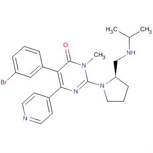 629623-39-8  4(3H)-Pyrimidinone,5-(3-bromophenyl)-3-methyl-2-[(2R)-2-[[(1-methylethyl)amino]methyl]-1-pyrrolidinyl]-6-(4-pyridinyl)-