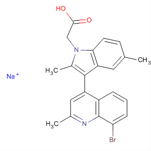 629644-05-9  1H-Indole-1-acetic acid,3-(8-bromo-2-methyl-4-quinolinyl)-2,5-dimethyl-, sodium salt
