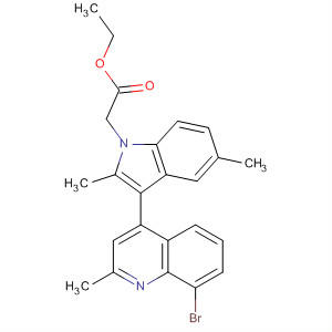 629644-07-1  1H-Indole-1-acetic acid,3-(8-bromo-2-methyl-4-quinolinyl)-2,5-dimethyl-, ethyl ester