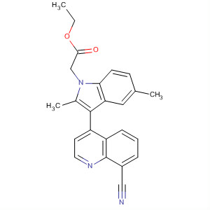 629644-54-8  1H-Indole-1-acetic acid, 3-(8-cyano-4-quinolinyl)-2,5-dimethyl-, ethylester