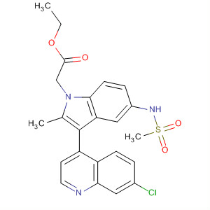 629644-70-8  1H-Indole-1-acetic acid,3-(7-chloro-4-quinolinyl)-2-methyl-5-[(methylsulfonyl)amino]-, ethyl ester