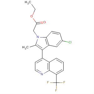 629645-02-9  1H-Indole-1-acetic acid,5-chloro-2-methyl-3-[8-(trifluoromethyl)-4-quinolinyl]-, ethyl ester