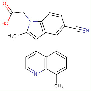 629645-03-0  1H-Indole-1-acetic acid, 5-cyano-2-methyl-3-(8-methyl-4-quinolinyl)-