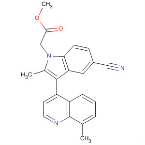629645-05-2  1H-Indole-1-acetic acid, 5-cyano-2-methyl-3-(8-methyl-4-quinolinyl)-,methyl ester