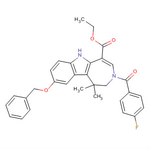 629662-43-7  Azepino[4,5-b]indole-5-carboxylic acid,3-(4-fluorobenzoyl)-1,2,3,6-tetrahydro-1,1-dimethyl-9-(phenylmethoxy)-,ethyl ester