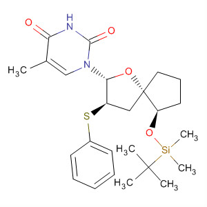 629665-61-8  2,4(1H,3H)-Pyrimidinedione,1-[(2R,3R,5S,6R)-6-[[(1,1-dimethylethyl)dimethylsilyl]oxy]-3-(phenylthio)-1-oxaspiro[4.4]non-2-yl]-5-methyl-