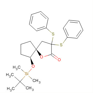 629665-86-7  1-Oxaspiro[4.4]nonan-2-one,6-[[(1,1-dimethylethyl)dimethylsilyl]oxy]-3,3-bis(phenylthio)-, (5S,6S)-